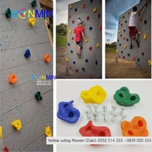Mấu leo núi trẻ em Monmin gắn tương trong nhà, ngoài trời