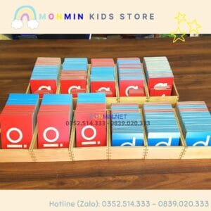 Alternative view of Chữ nhám Tiếng Anh - nét viết thường âm ghép - Bộ 16 chữ MONMIN (Montessori Sandpaper Letters)