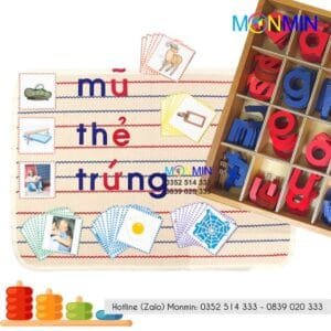 Chữ di động Tiếng Việt - Nét in thường - Học ghép chữ thành câu - Giáo cụ Montessori - Monmin