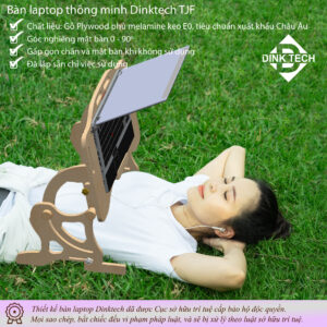 Bàn laptop thông minh Dinktech - phiên bản gấp gọn chân và mặt TJF4
